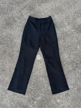 Black Pinstripe Wide-Leg Trousers